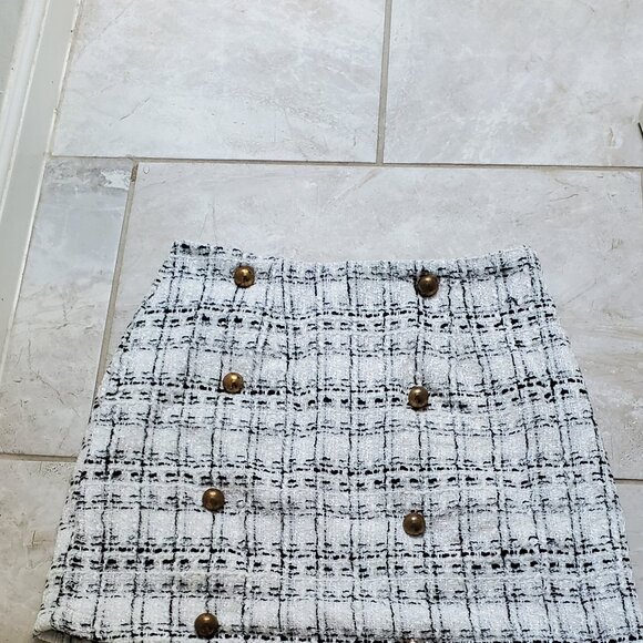 Career Lost in Paris Plaid Tweed Mini Skirt Size s refer to size chart post - Picture 11 of 11